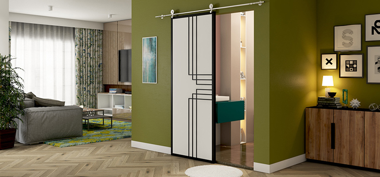 sliding bathroom door installation in Anderson